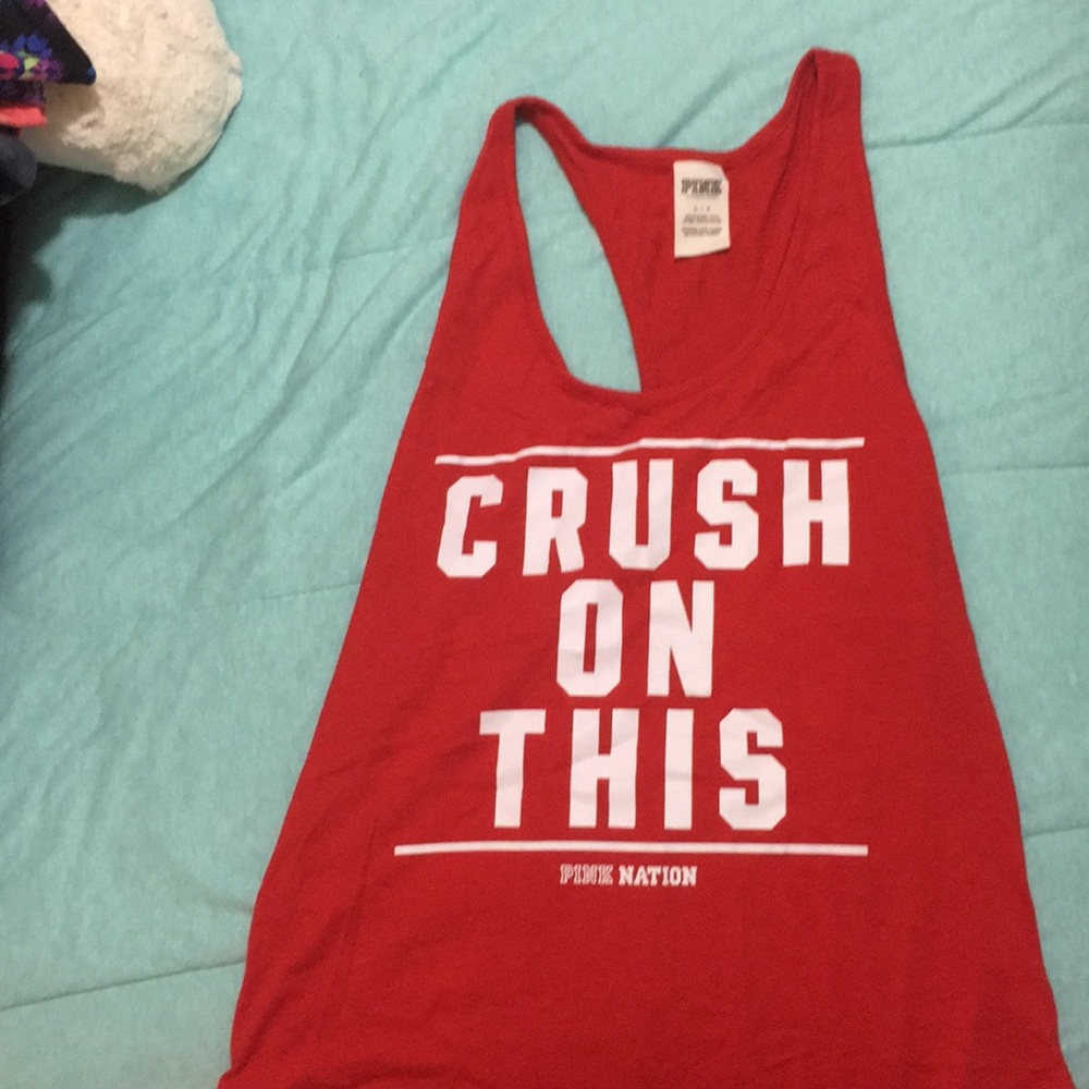 Red racer back tank